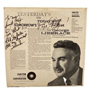 Autographed GEORGE LIBERACE Yesterday's Hits Todays' Classics LP Vinyl Record